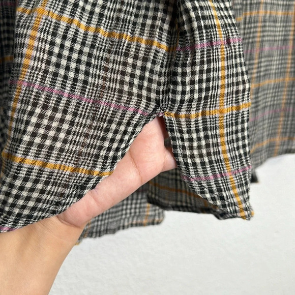 Free People Break My Stride Oversized Plaid Button Down Long Sleeve Size XSmall - Picture 7 of 13